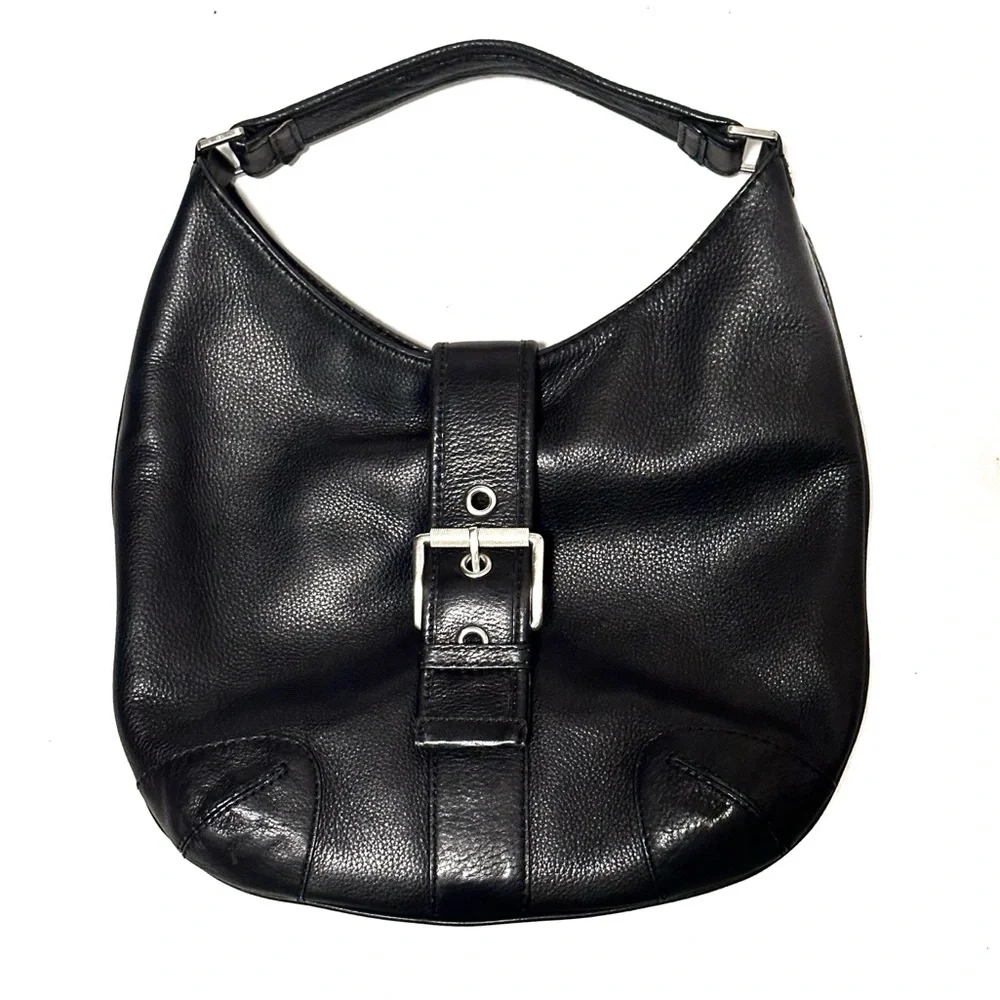 Michael Kors Black Hobo Handbag Magnetic Closure Inner Pockets